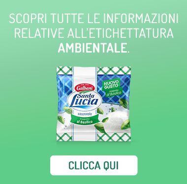 Etichettatura ambientale Mozzarella Santa Lucia Insaporita al Basilico