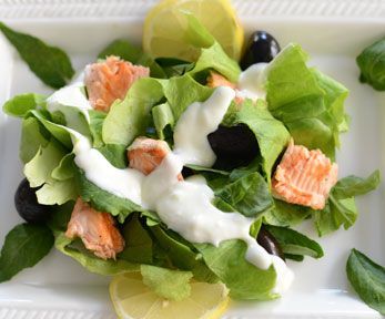Insalata salmone affumicato e yogurt