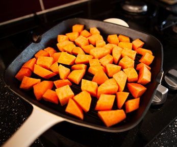 Le patate dolci in padella