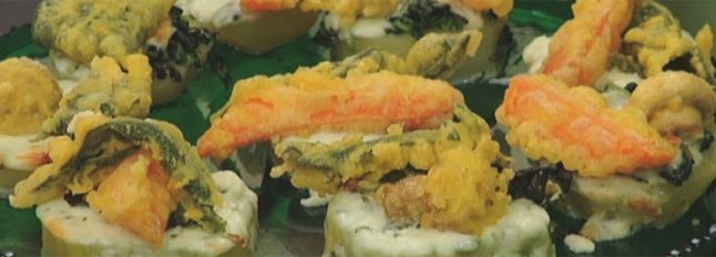 Fette di patate con spinaci freschi e Certosa la Leggera