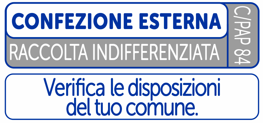 Etichettatura ambientale Burro SL - Confezione Esterna Raccolta indifferenziata C/PAP84. Verifica le disposizioni del tuo comune