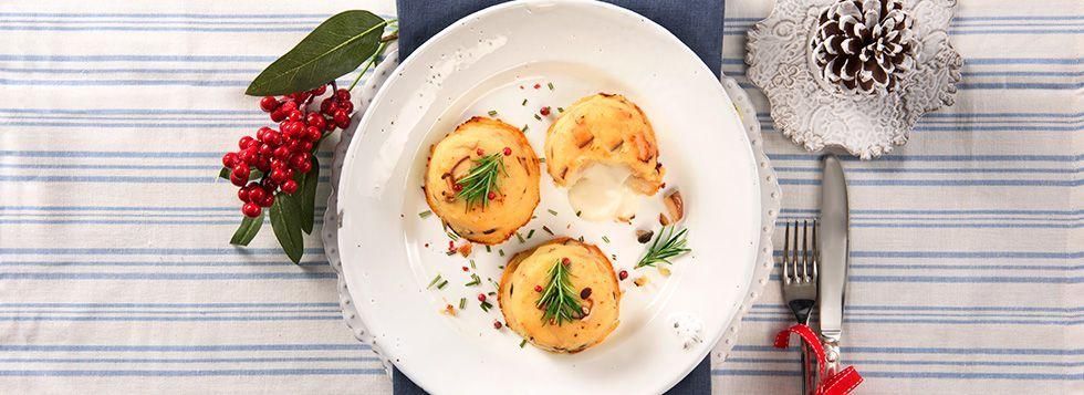 Sformatini di patate e funghi con cuore di mozzarella