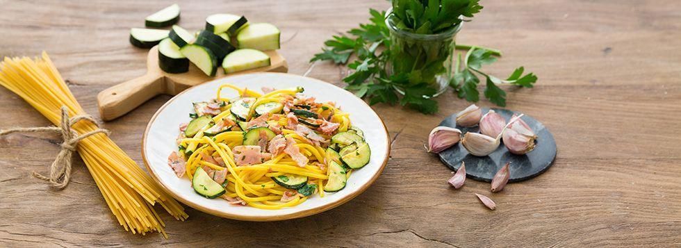 Pasta zucchine e prosciutto cotto
