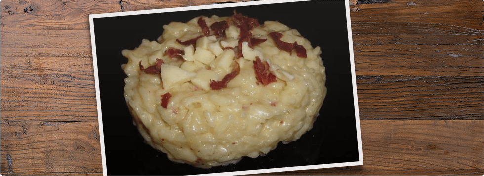 Risotto con Galbanino e prosciutto d'oca