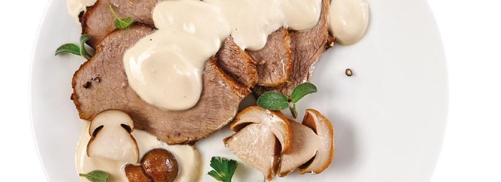 Arrosto di vitello con castagne porcini e mascarpone