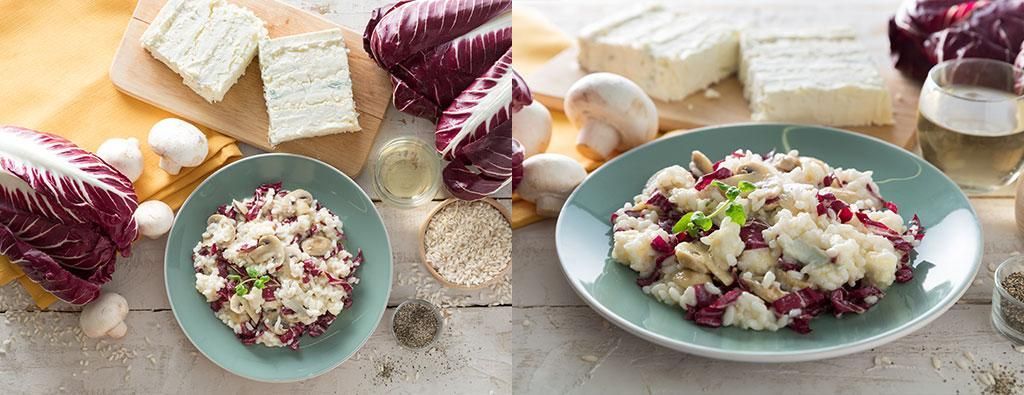 Risotto radicchio e funghi 