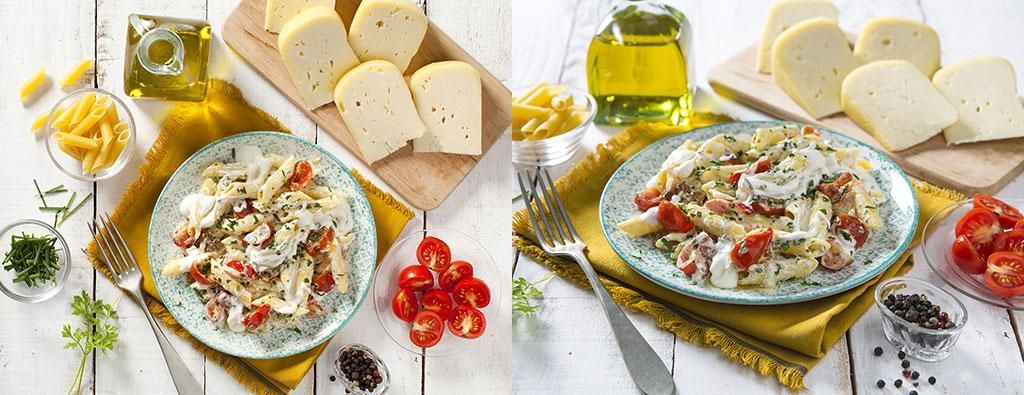 Pasta con caciotta