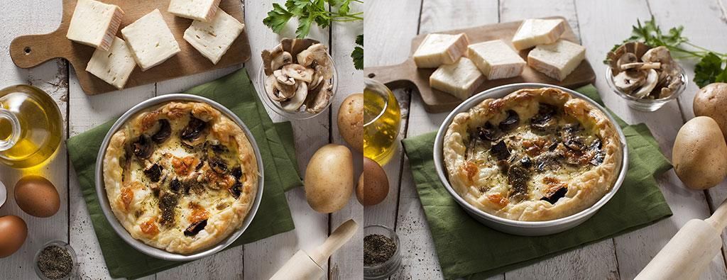 Torta salata funghi e patate 