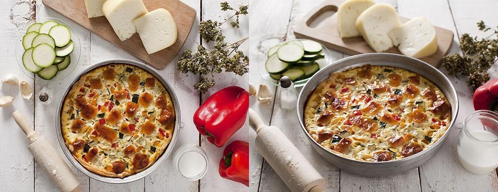 Torta salata peperoni e zucchine 