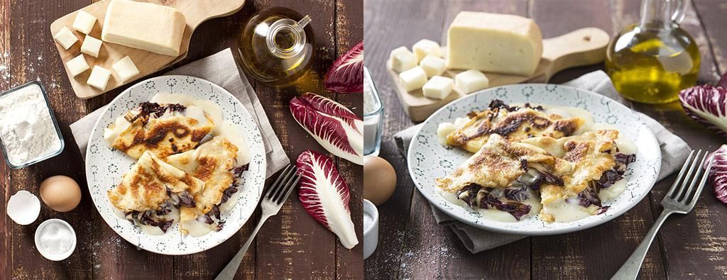 Crespelle radicchio taleggio