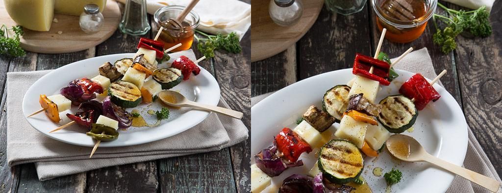 spiedini verdure e caciotta