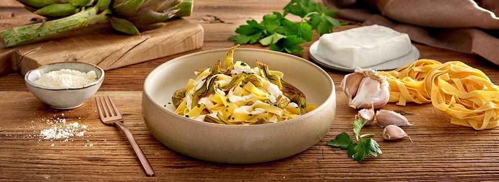 Pasta con carciofi e Certosino