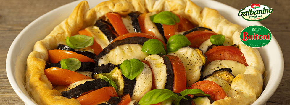 Sfogliata salata melanzane grigliate e Galbanino