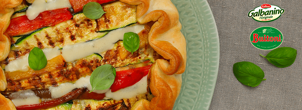 Torta salata con verdure grigliate