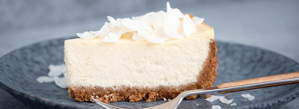Cheesecake con yogurt greco e cocco
