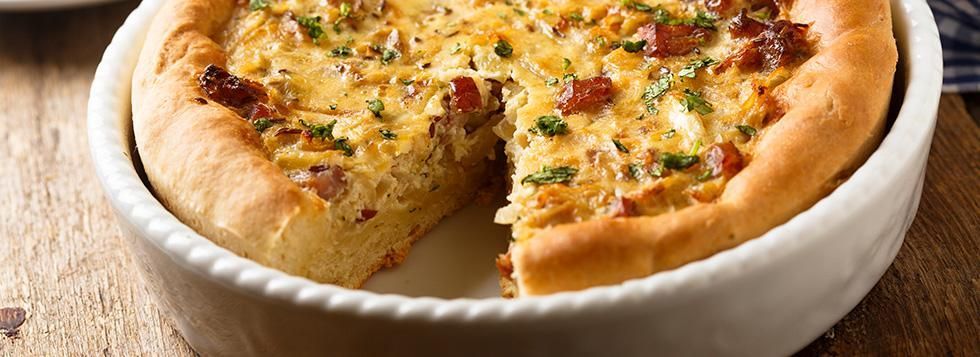Torta salata con speck e scamorza Torta salata con speck e scamorza