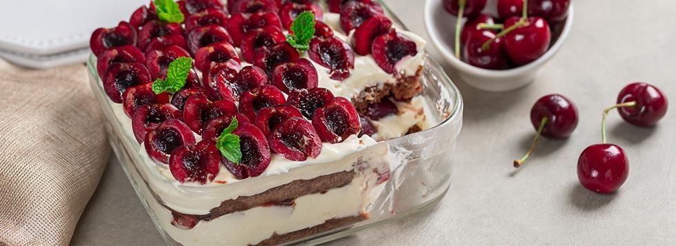 Tiramisù ciliegie e cioccolato