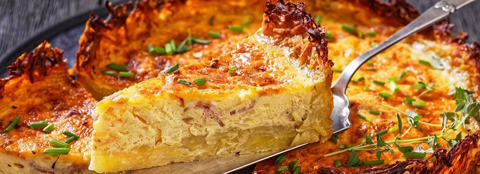 Torta con ricotta, speck e scamorza