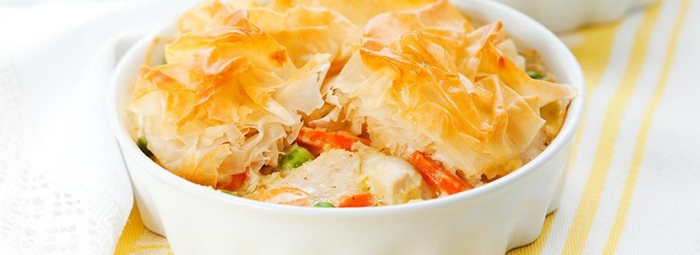Torta salata di pollo con pasta sfoglia