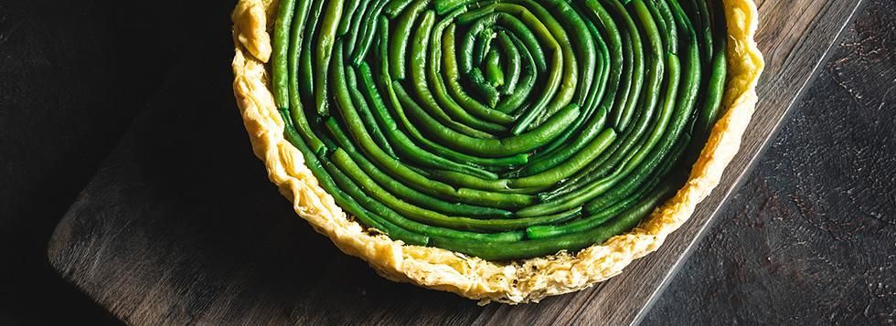 Torta salata con fagiolini e tonno