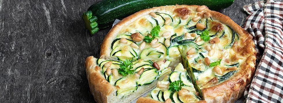 Torta salata di zucchine e prosciutto cotto