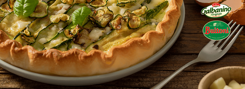 Torta salata alle tre zucchine e Galbanino