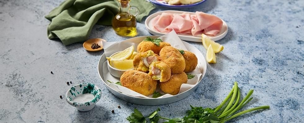Crocchette di patate con prosciutto cotto e provola