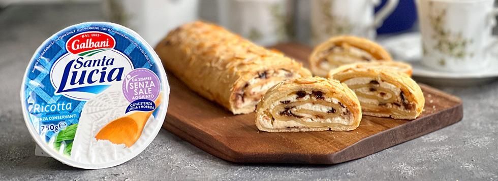 Rotolo di sfoglia ricotta e cioccolato