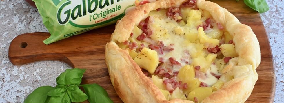 Torta salata patate e pancetta