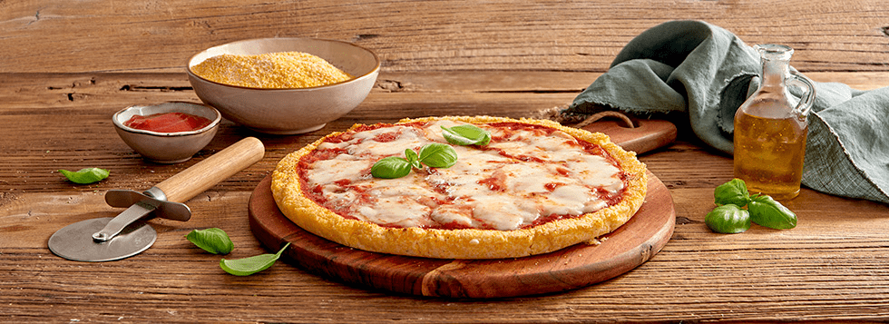 Pizza con farina di mais