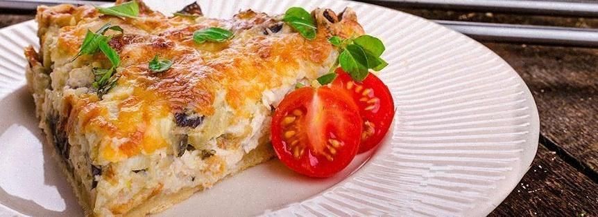 Torta salata con melanzane e mozzarella
