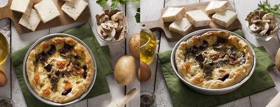 Torta salata galbanino patate e funghi Torta salata galbanino patate e funghi