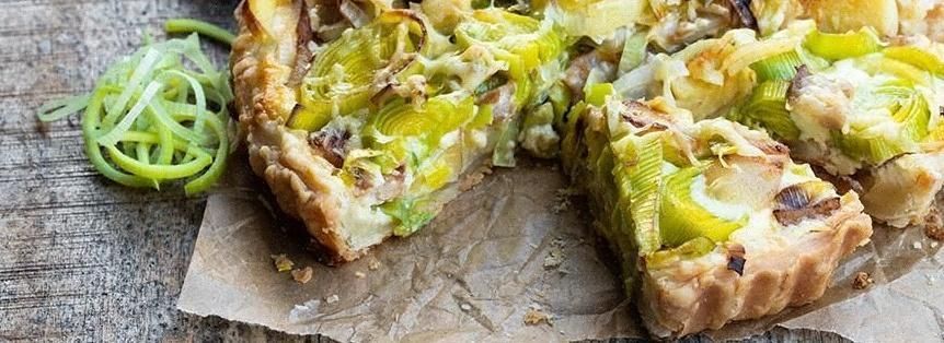 Torta salata porri patate e pancetta Torta salata porri patate e pancetta