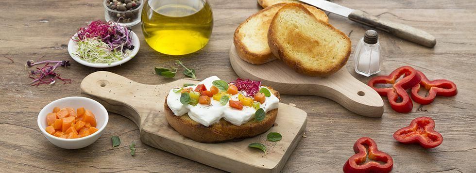 BRUSCHETTA PRIMAVERA CON CERTOSINO