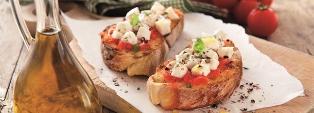 Bruschetta con mozzarella