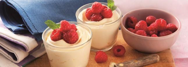Crema di mascarpone con lamponi