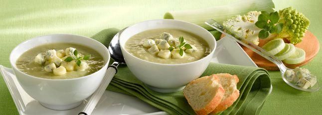 Zuppa di broccoli con dadini di Gorgonzola D.O.P Gim