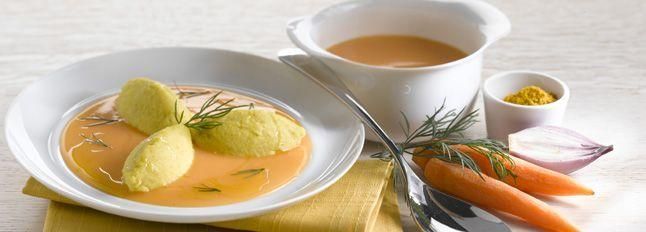 Crema di patate e carote con morbidelle di Certosa