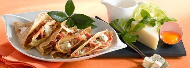 Crêpes di grano saraceno ripiene di Gorgonzola D.O.P Gim e pancetta