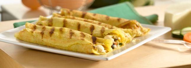 Crepes alla griglia con verdure e Bel Paese