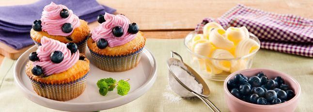 Cupcakes al burro con mirtilli