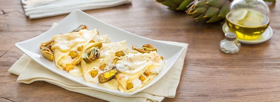 Crêpes con carciofi
