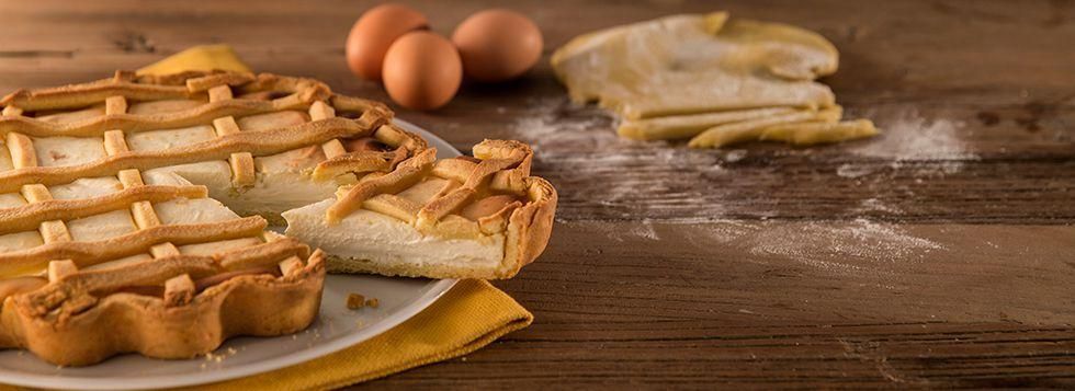Crostata di frolla alle mandorle con crema di ricotta
