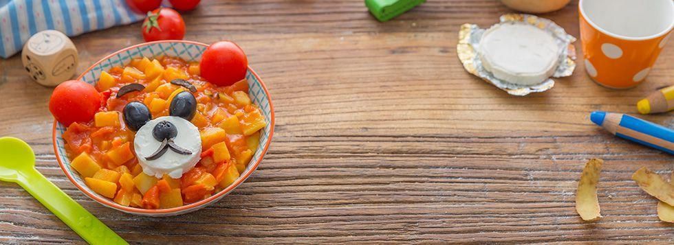 Minestra di patate con cuore di formaggino