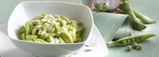 Gnocchetti alla crema di pisellini freschi e mozzarella