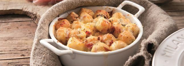 Gnocchi con speck e Gorgonzola DOP