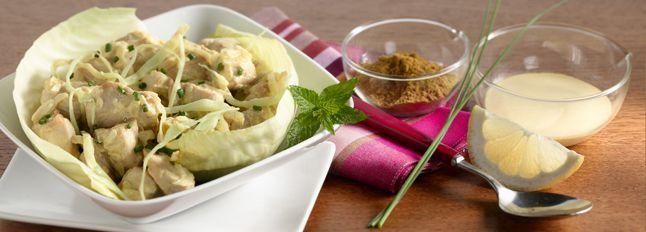 Insalata di pollo con salsa di mascarpone al curry