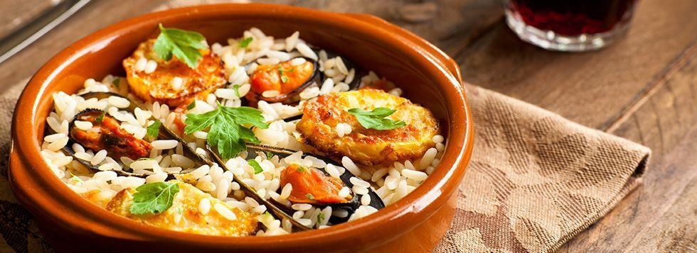 Tiella di riso patate e cozze