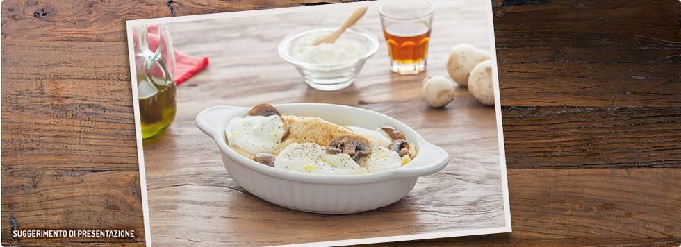 Pollo al marsala con mozzarella