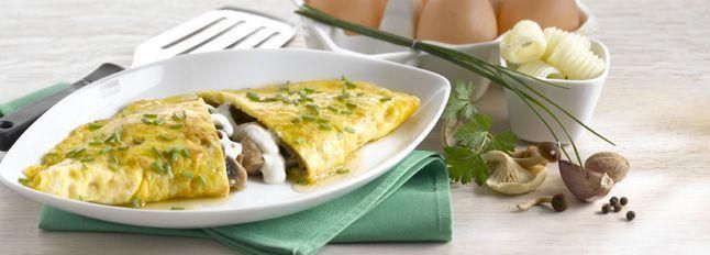 Omelette funghi e mozzarella